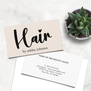 Elegant Bold Pastel Hair Salon Business Card by pro_business_card at Zazzle