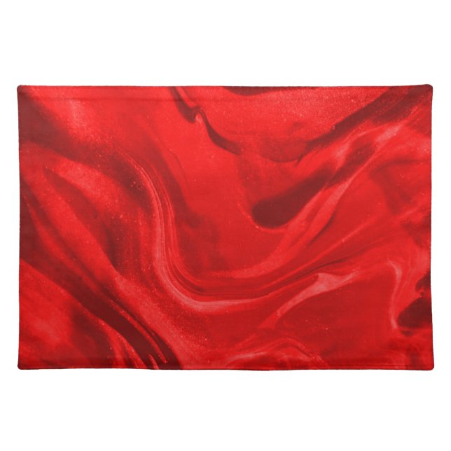 Elegant Bold Red Modern Design Cloth Placemat (Front)