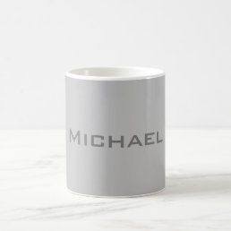 Elegant Bold Retro Grey Your Name Coffee Mug