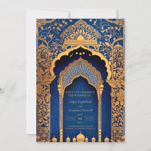 Elegant Bollywood Indian Wedding Invitation