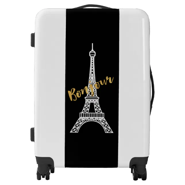 Elegant Bonjour Eiffel Tower Luggage Zazzle