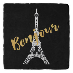 Elegant Bonjour Eiffel Tower Trivet