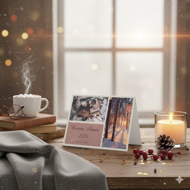 Elegant Bonne Année 2026 Folded Greeting Card (Creator Uploaded)