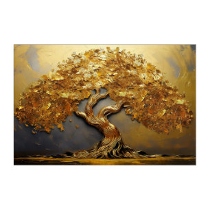 Elegant Bonsai Tree with Gold Highlights  Acrylic Print