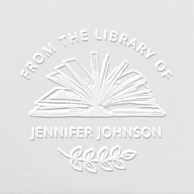 Elegant Book Custom Name Library Book Embosser (Design)