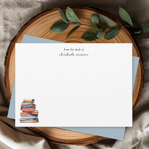 Elegant Book Lover's From The Desk Of Personalized Note Card