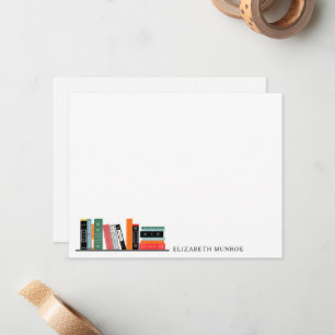 Elegant Book Shelf Illustration Personalized Note Card