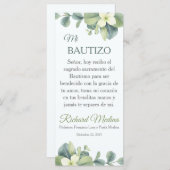 Elegant Bookmark in Spanish with Cute Green Leaves (Front/Back)