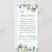 Elegant Bookmark in Spanish with Cute Green Leaves (Front)
