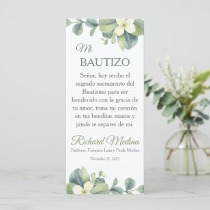 Elegant Bookmark in Spanish with Cute Green Leaves