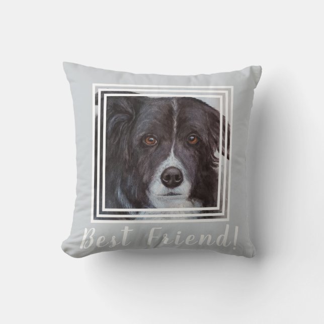 Elegant Border Collie Throw Pillow (Front)