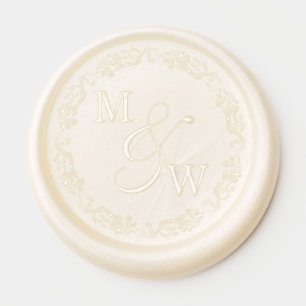 Elegant Border Couple's Initials Wedding Wax Seal Sticker