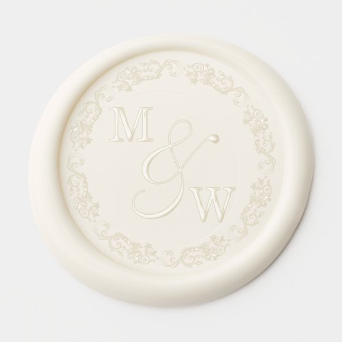 Elegant Border Couples Initials Wedding Wax Seal Sticker