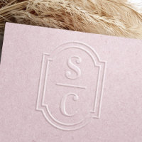 Elegant border couples monogram initials