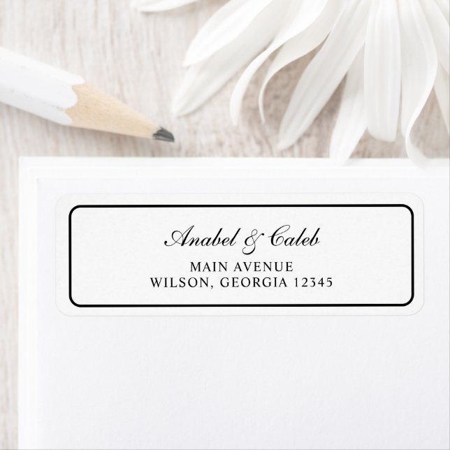 Elegant Border Frame Wedding Return Address Label (Insitu)