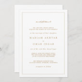Elegant Border Gold Wedding Invitation | Zazzle