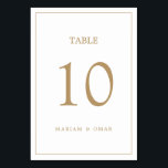 Elegant Border Gold Wedding Table Number<br><div class="desc">Elegant Border Gold Wedding Table Number</div>