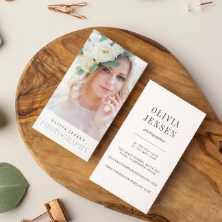 Elegant Border | Photographer Vertical Business Card