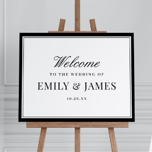 Elegant Border Vintage Type Wedding Welcome Sign