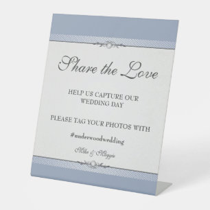 Elegant Border Wedding Poster Pedestal Sign