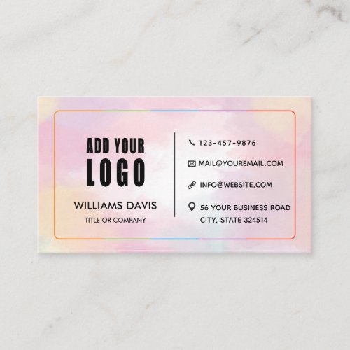 Elegant border white modern minimalist custom logo business card