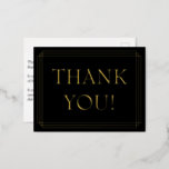 [ Thumbnail: Elegant, Bordered “Thank You” Foil Postcard ]
