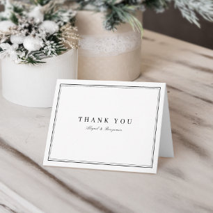 Elegant borders black white minimalist thank you