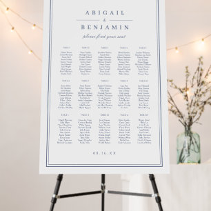 Elegant borders dusty blue Wedding Seating Chart Foam Board