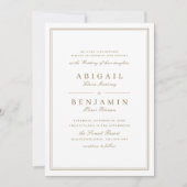 Elegant borders gold classy minimalist wedding invitation | Zazzle