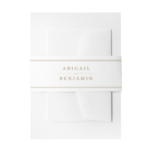 Elegant borders gold classy minimalist wedding invitation belly band