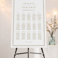Elegant borders gold classy Wedding Seating Chart