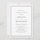 Elegant borders gold minimalist rehearsal dinner invitation | Zazzle