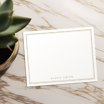 Elegant Borders Minimalist Personalized Stationery Note Card by AvaPaperie at Zazzle