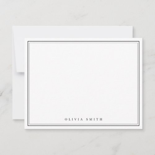 Elegant borders minimalist personalized Stationery Note Card