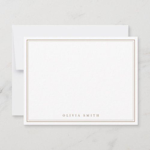 Elegant borders minimalist personalized Stationery Note Card