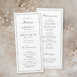 Elegant borders minimalist wedding program<br><div class="desc">Elegant black and white minimalist design,  simple and classy. Great for modern classic wedding,  vintage wedding and formal wedding.
See all the matching pieces in collection</div>