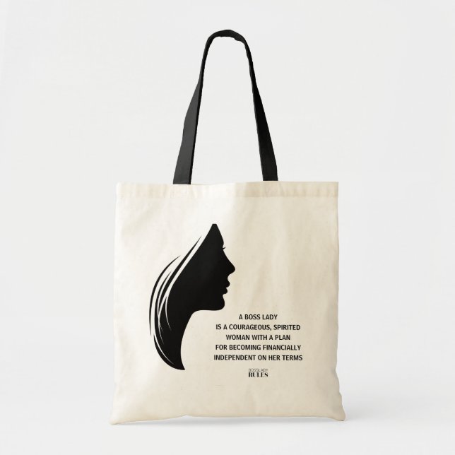 Elegant Boss Lady Silhouette Motivational Quote Tote Bag (Front)