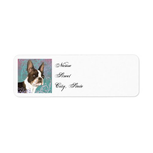 Elegant Boston Terrier Label