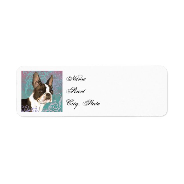 Elegant Boston Terrier Label (Front)