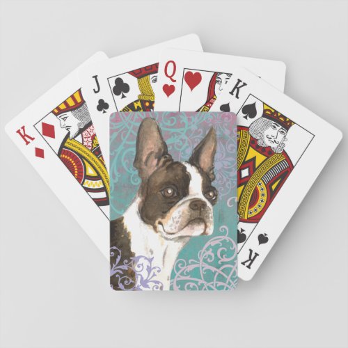 Elegant Boston Terrier Playing Cards