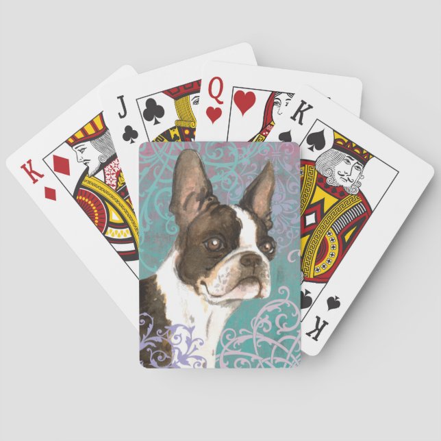Elegant Boston Terrier Poker Cards (Back)