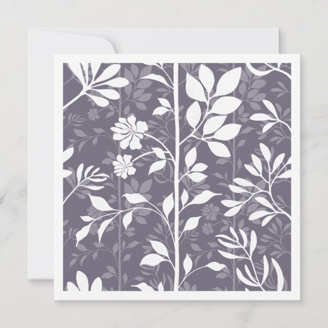 Elegant Botanic Climbing Vines dark lavender Note Card (Front)