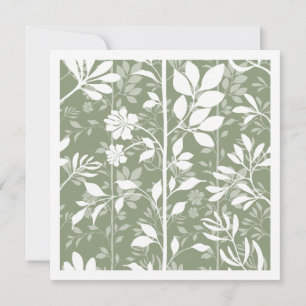 Elegant Botanic Climbing Vines Green Illustration Note Card