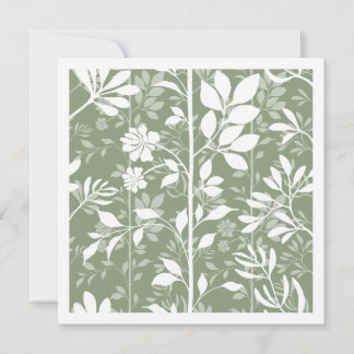 Elegant Botanic Climbing Vines Green Illustration Note Card