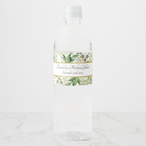 Elegant Botanic Water Bottle Label