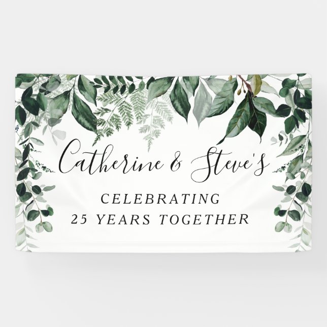 Elegant Botanic wedding anniversary backdrop Banner (Horizontal)