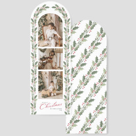 Elegant Botanical Arch 1 Photo Merry Christmas Bookmarks