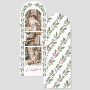 Elegant Botanical Arch 1 Photo Merry Christmas Bookmarks
