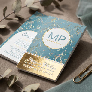 Elegant Botanical Arch Monogram Foil Business Cards