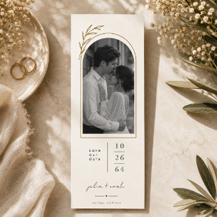 Elegant Botanical Arch Save the Date Wedding Card. Bookmarks